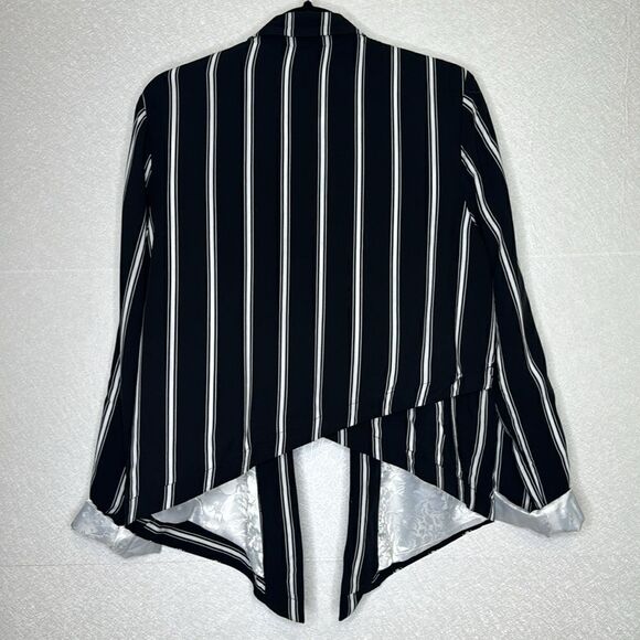 Anthropologie Cartonnier Open Front Striped Blazer Jacket 12 - Picture 5 of 5